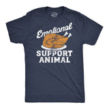 Mens Funny T Shirts Emotional Support Animal Turkey Sarcastic Thanksgiving Dinner Novelty Tee for Men