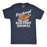 Mens Funny T Shirts Emotional Support Animal Turkey Sarcastic Thanksgiving Dinner Novelty Tee for Men