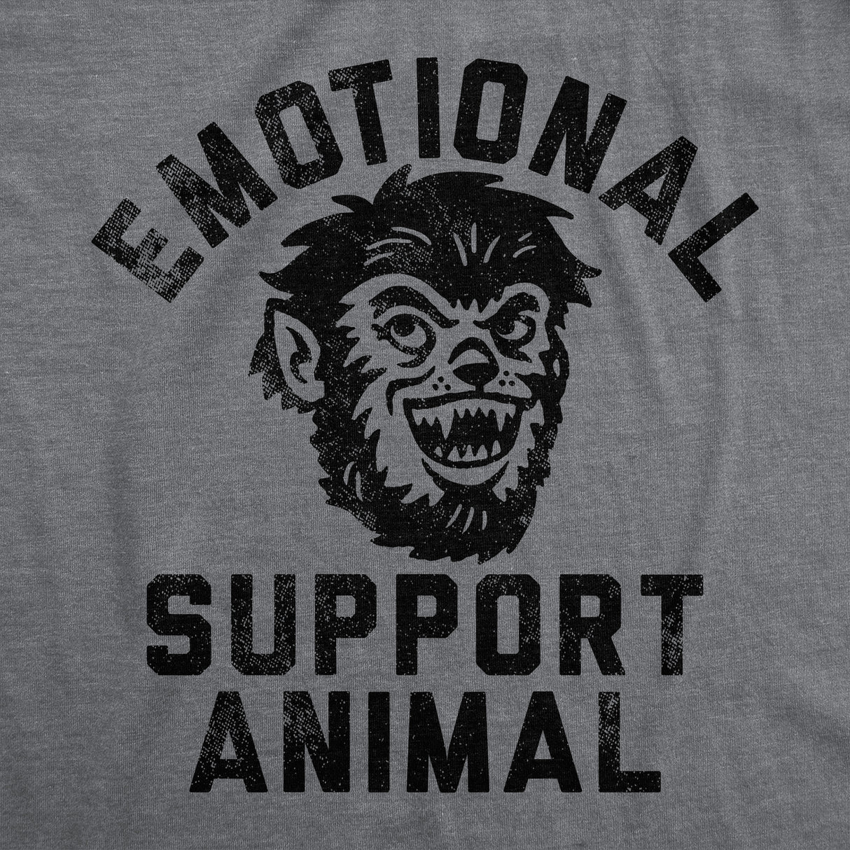 Mens Funny T Shirts Emotional Support Animal Werewolf Sarcastic Halloween Graphic Tee for Men
