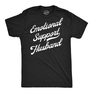 Mens Funny T Shirts Emotional Support Husband Sarcastic Graphic Tee For Men