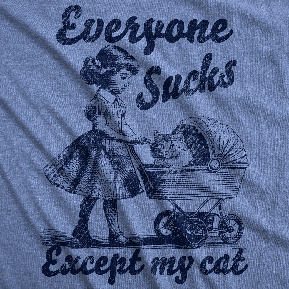 Womens Funny T Shirts Everyone Sucks Except My Cat Sarcastic Kitten Novelty Tee for Ladies