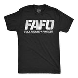 Mens Funny T Shirts FAFO Fuck Around and Find Out Sarcastic Tee for Men