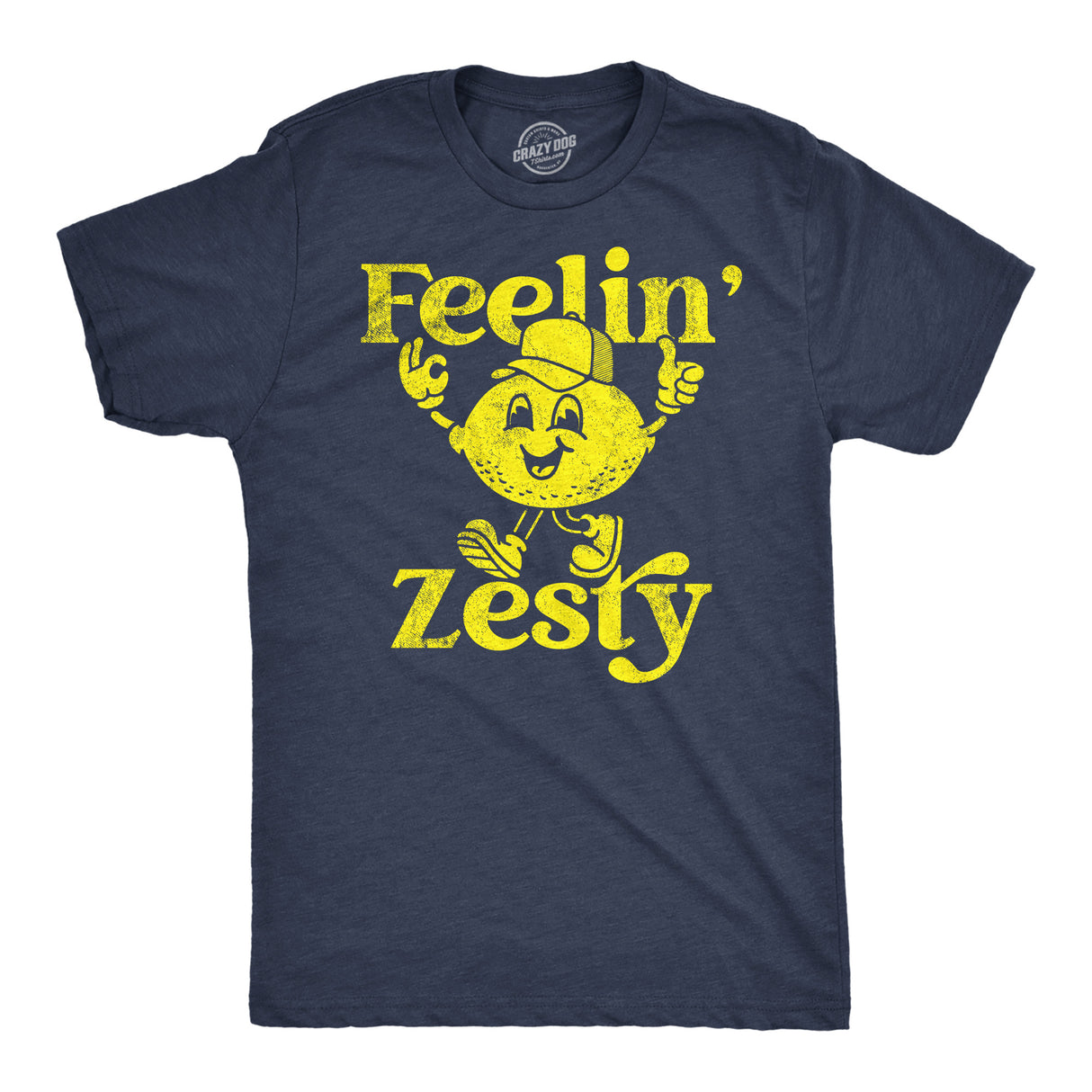 Mens Feelin Zesty Funny T Shirt Sarcastic Lemon Graphic Novelty Tee for Men