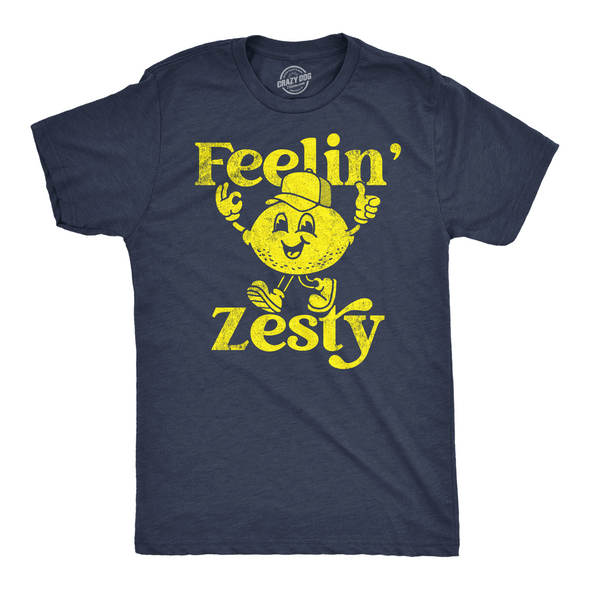 Mens Feelin Zesty Funny T Shirt Sarcastic Lemon Graphic Novelty Tee For Men