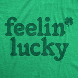 Mens Feelin Lucky T shirt Funny St Pattys Days Parade Four Leaf Clover Tee For Guys