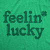 Womens Feelin Lucky T shirt Funny St Pattys Days Parade Four Leaf Clover Tee For Ladies