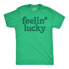 Mens Feelin Lucky T shirt Funny St Pattys Days Parade Four Leaf Clover Tee For Guys