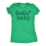 Womens Feelin Lucky T shirt Funny St Pattys Days Parade Four Leaf Clover Tee For Ladies