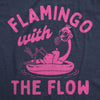 Womens Funny T Shirts Flamingo With The Flow Sarcastic Animal Graphic Tee For Ladies