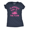 Womens Funny T Shirts Flamingo With The Flow Sarcastic Animal Graphic Tee for Ladies