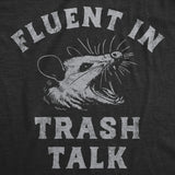 Womens Funny T Shirts Fluent In Trash Talk Sarcastic Possum Graphic Tee for Ladies