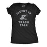 Womens Funny T Shirts Fluent In Trash Talk Sarcastic Possum Graphic Tee for Ladies
