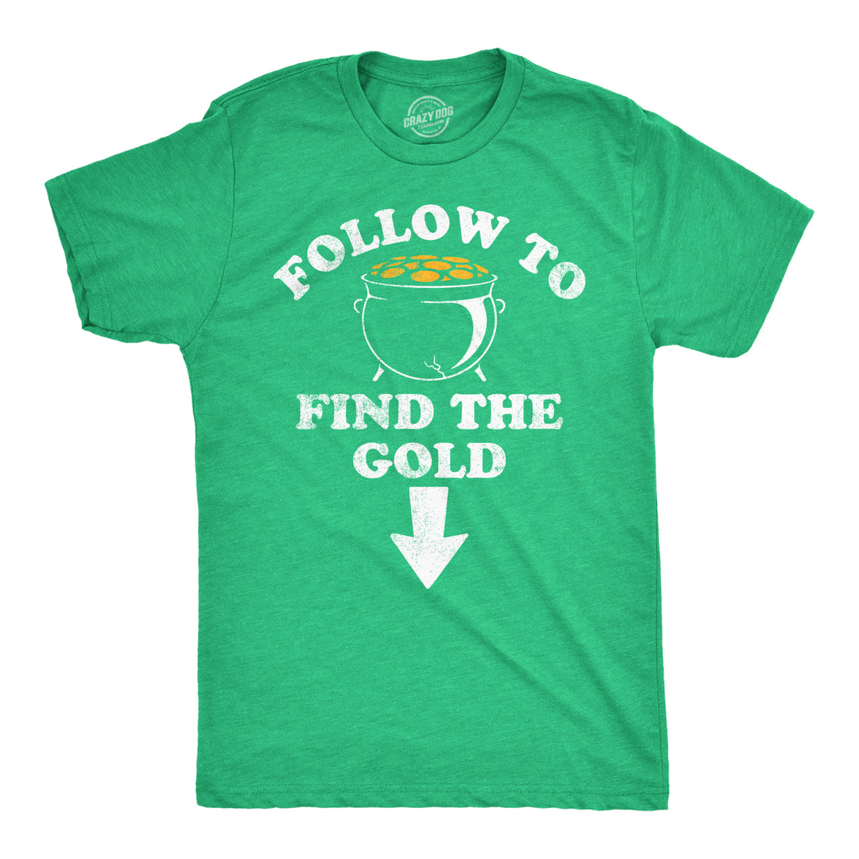 Mens Funny T Shirts Follow To Find The Gold St Patricks Day Sarcastic Adult Tee