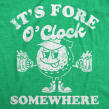 Mens Its Fore O Clock Somewhere Funny T Shirts Sarcastic Golf Tee for Men