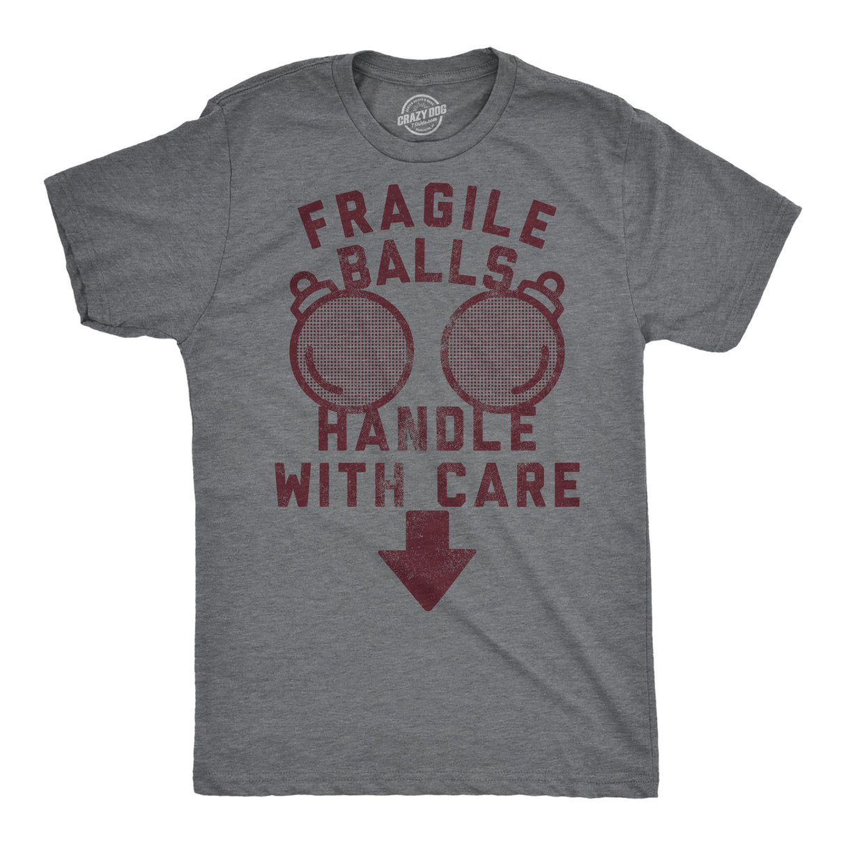 Mens Funny T Shirts Fragile Balls Handle With Care Sarcastic Christmas Ornament Graphic Tee for Men