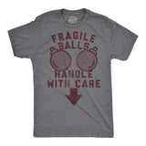 Mens Funny T Shirts Fragile Balls Handle With Care Sarcastic Christmas Ornament Graphic Tee for Men