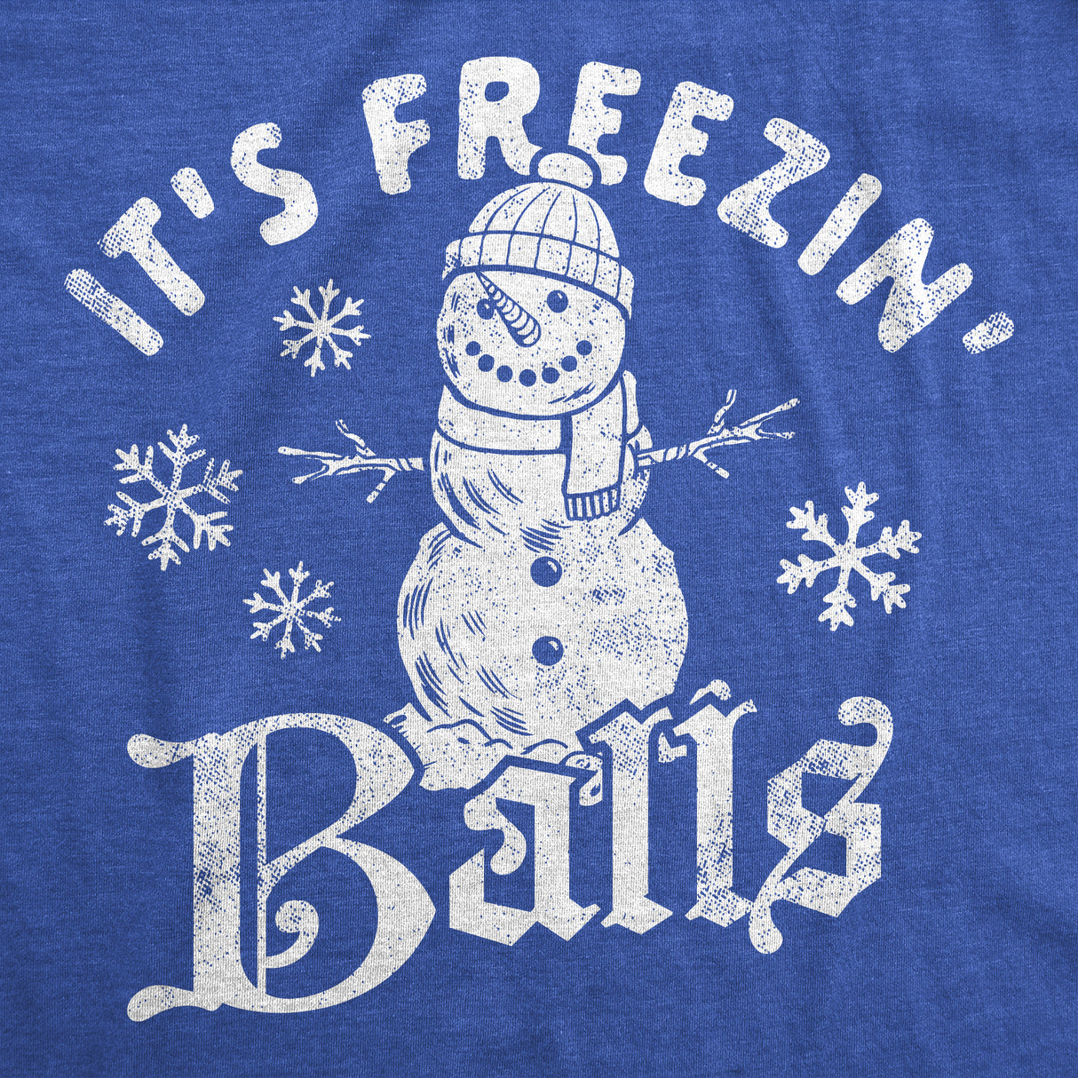 Womens Funny T Shirts Its Freezin Balls Sarcastic Christmas Snowman Graphic Tee For Ladies