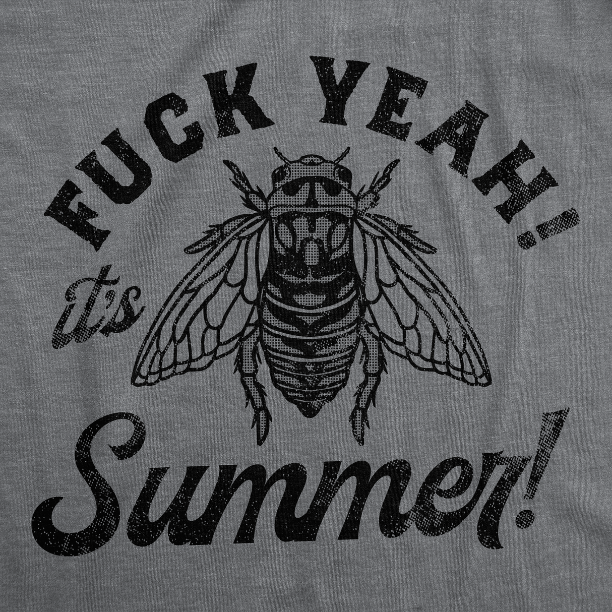 Mens Fuck Yeah Its Summer Funny T Shirt Sarcastic Cicada Graphic Tee for Men