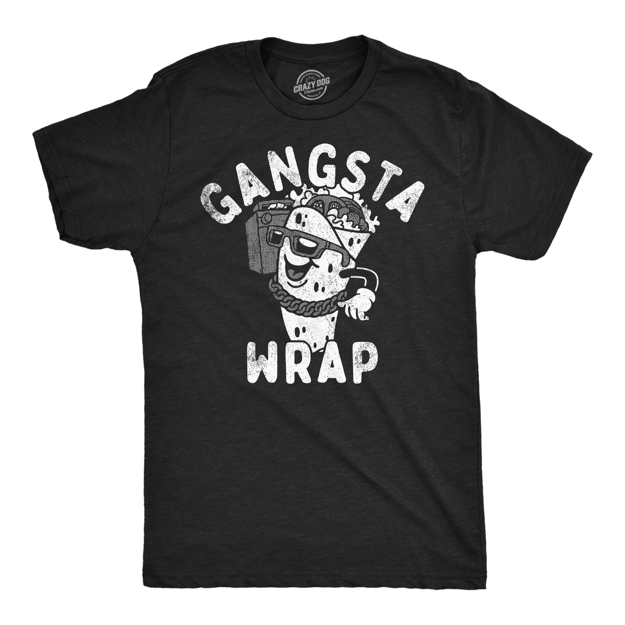 Mens Funny T Shirts Gangsta Wrap Sarcastic Food Graphic Tee for Men