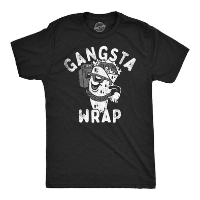 Mens Funny T Shirts Gangsta Wrap Sarcastic Food Graphic Tee For Men