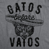 Womens Gatos Before Vatos T Shirt Funny Kitten Lovers Spanish Joke Tee For Ladies