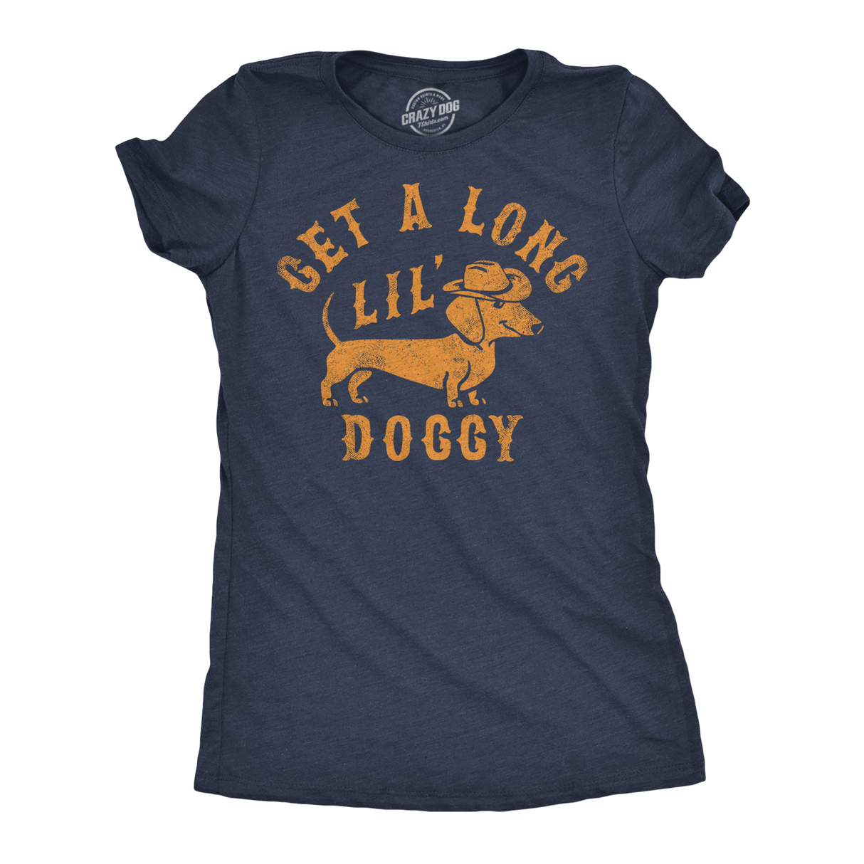 Womens Funny T Shirts Get A Long Lil Doggy Sarcastic Wiener Dog Tee for Ladies