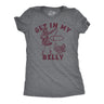 Womens Funny T Shirts Get In My Belly Sarcastic Thanksgiving Graphic Tee For Ladies
