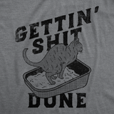 Womens Funny T Shirts Gettin Shit Done Sarcastic Cat Poop Joke Tee for Ladies