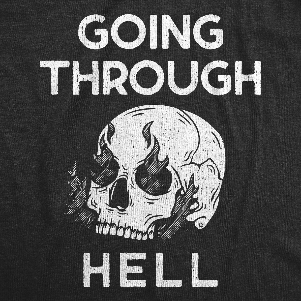 Mens Funny T Shirts Going Through Hell Sarcastic Skull Graphic Novelty Tee for Men