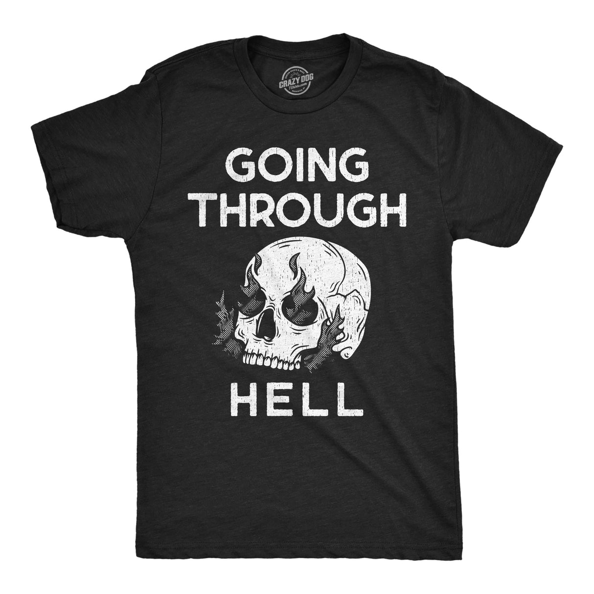Mens Funny T Shirts Going Through Hell Sarcastic Skull Graphic Novelty Tee for Men