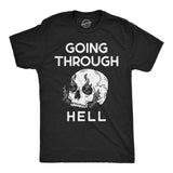 Mens Funny T Shirts Going Through Hell Sarcastic Skull Graphic Novelty Tee for Men