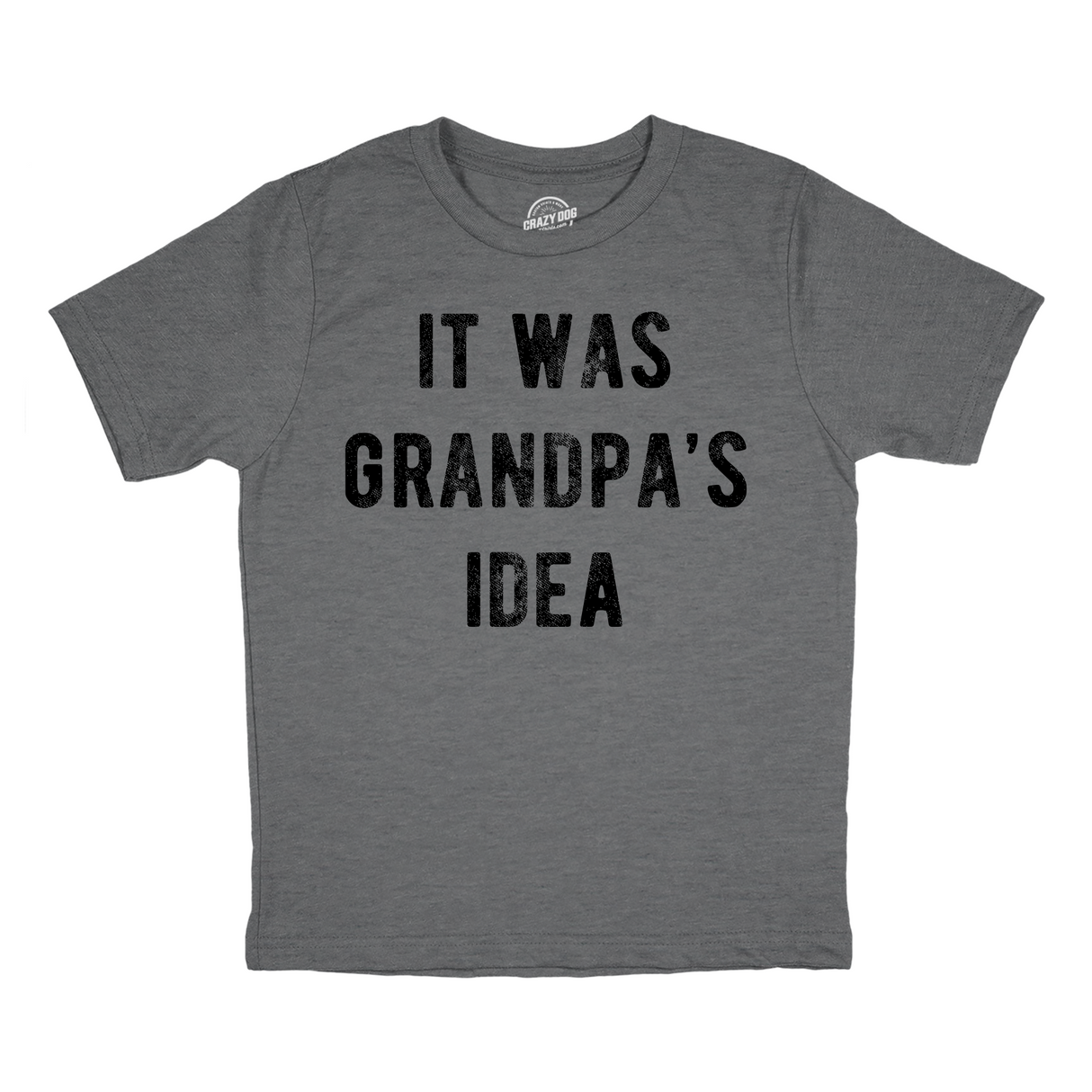 Youth Funny T Shirts It Was Grandpas Idea Sarcastic Graphic Tee For Kids