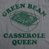 Womens Funny T Shirts Green Bean Casserole Queen Sarcastic Thanksgiving Dinner Graphic Tee For Ladies