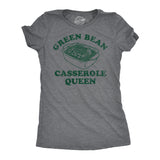 Womens Funny T Shirts Green Bean Casserole Queen Sarcastic Thanksgiving Dinner Graphic Tee For Ladies