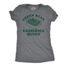Womens Funny T Shirts Green Bean Casserole Queen Sarcastic Thanksgiving Dinner Graphic Tee For Ladies