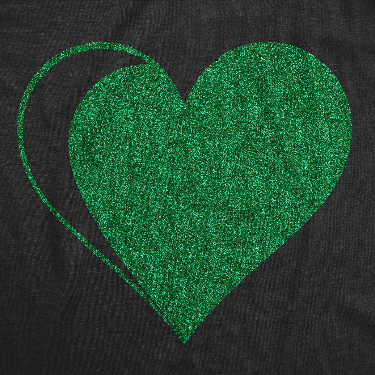 Mens Green Glitter Heart Funny St Patricks Day T Shirt For Men