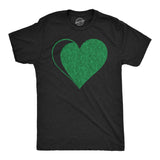 Mens Green Glitter Heart Funny St Patricks Day T Shirt For Men