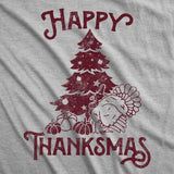 Womens Funny T Shirts Happy Thanksmas Sarcastic Thanksgiving Christmas Graphic Tee For Ladies