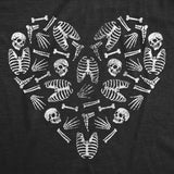 Womens Funny T Shirts Heart Skeleton Bones Sarcastic Halloween Graphic Tee For Ladies