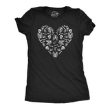 Womens Funny T Shirts Heart Skeleton Bones Sarcastic Halloween Graphic Tee For Ladies