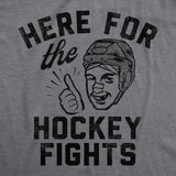 Mens Funny T Shirts Here for The Hockey Fights Sarcastic Ice Hockey Tee for Men