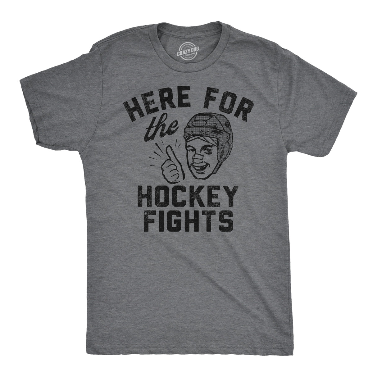 Mens Funny T Shirts Here for The Hockey Fights Sarcastic Ice Hockey Tee for Men