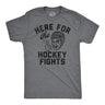 Mens Funny T Shirts Here for The Hockey Fights Sarcastic Ice Hockey Tee for Men