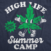 Womens High Life Summer Camp Funny T Shirts Sarcastic 420 Graphic Tee For Ladies