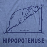 Womens Funny T Shirts Hippopotenuse Sarcastic Hippo Graphic Tee For Ladies