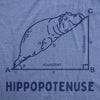 Womens Funny T Shirts Hippopotenuse Sarcastic Hippo Graphic Tee For Ladies