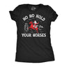 Womens Funny T Shirts Ho Ho Hold Your Horses Sarcastic Christmas Santa Claus Graphic Tee For Ladies