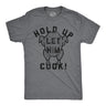 Mens Funny T Shirts Hold Up Let Him Cook Sarcastic Thanksgiving Turkey Graphic Tee for Men
