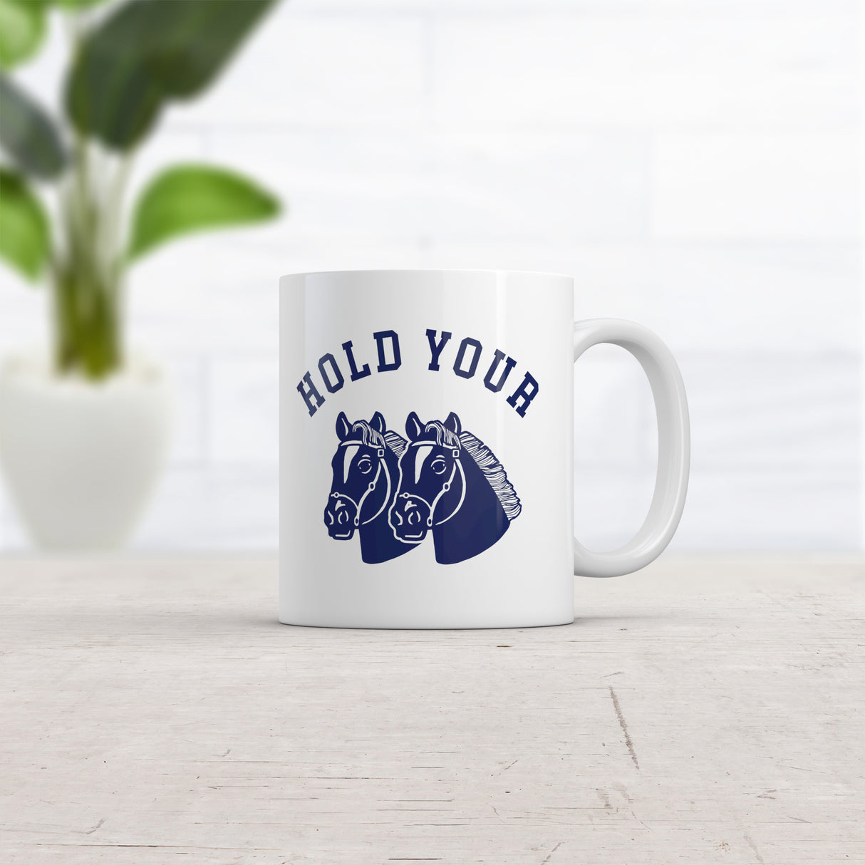 Hold Your Horses Mug Funny Sarcastic Animal Graphic Novelty Coffee Cup-11oz