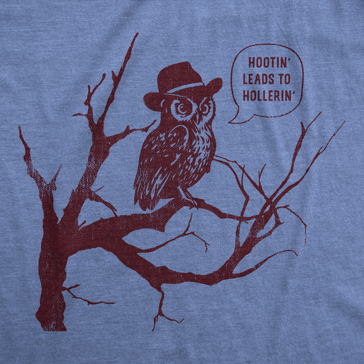 Mens Funny T Shirts Hootin Leads to Hollerin Sarcastic Owl Graphic Tee for Men